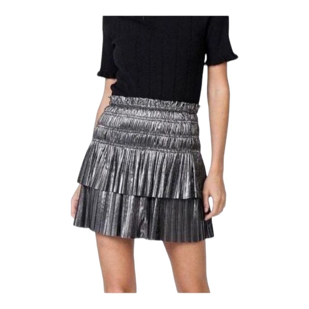 Current Air Los Angeles Metallic Tiered Mini Skirt